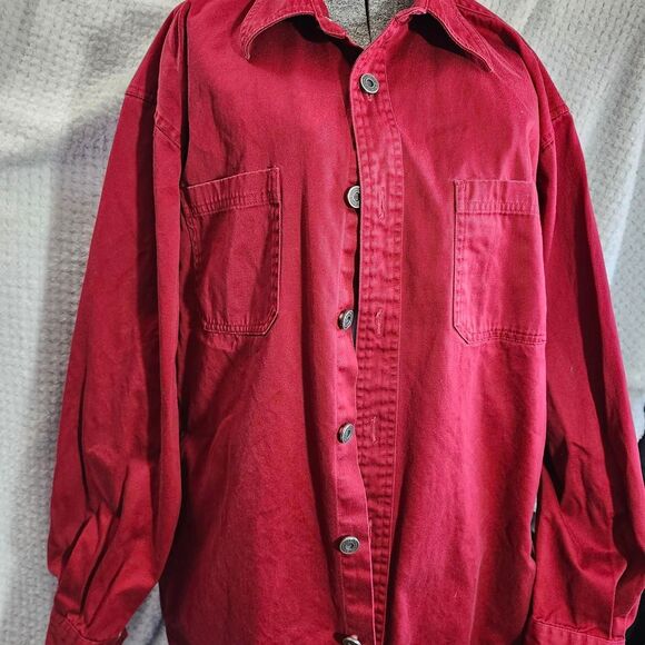 Other - Cabela Men's Red and Burgundy Shirt